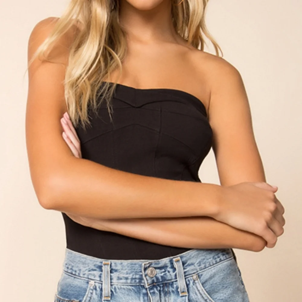 Free People Black Strapless Tank Top